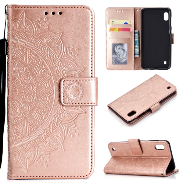 wallet case for Samsung Galaxy A10 Rose gold mandala