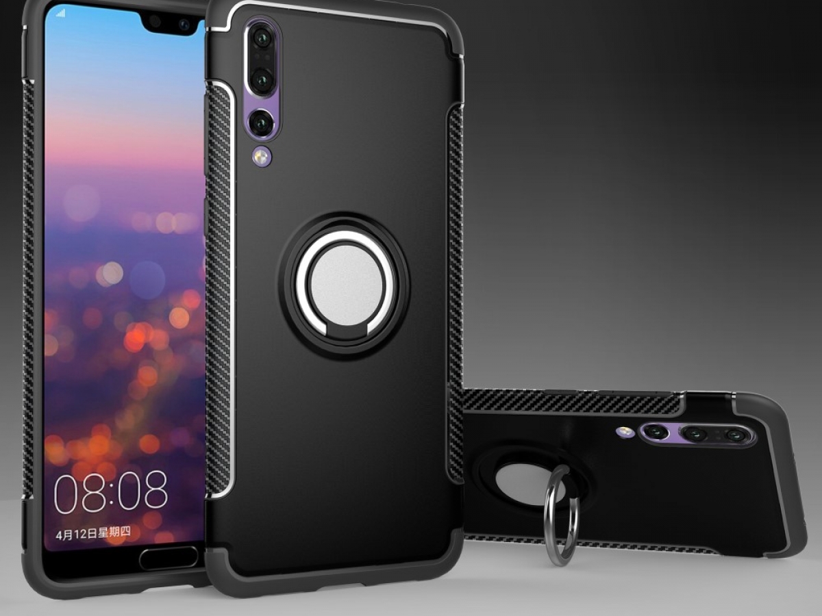 Hybrid Case with Magnetic Finger Ring Kickstand for Huawei P20 Pro