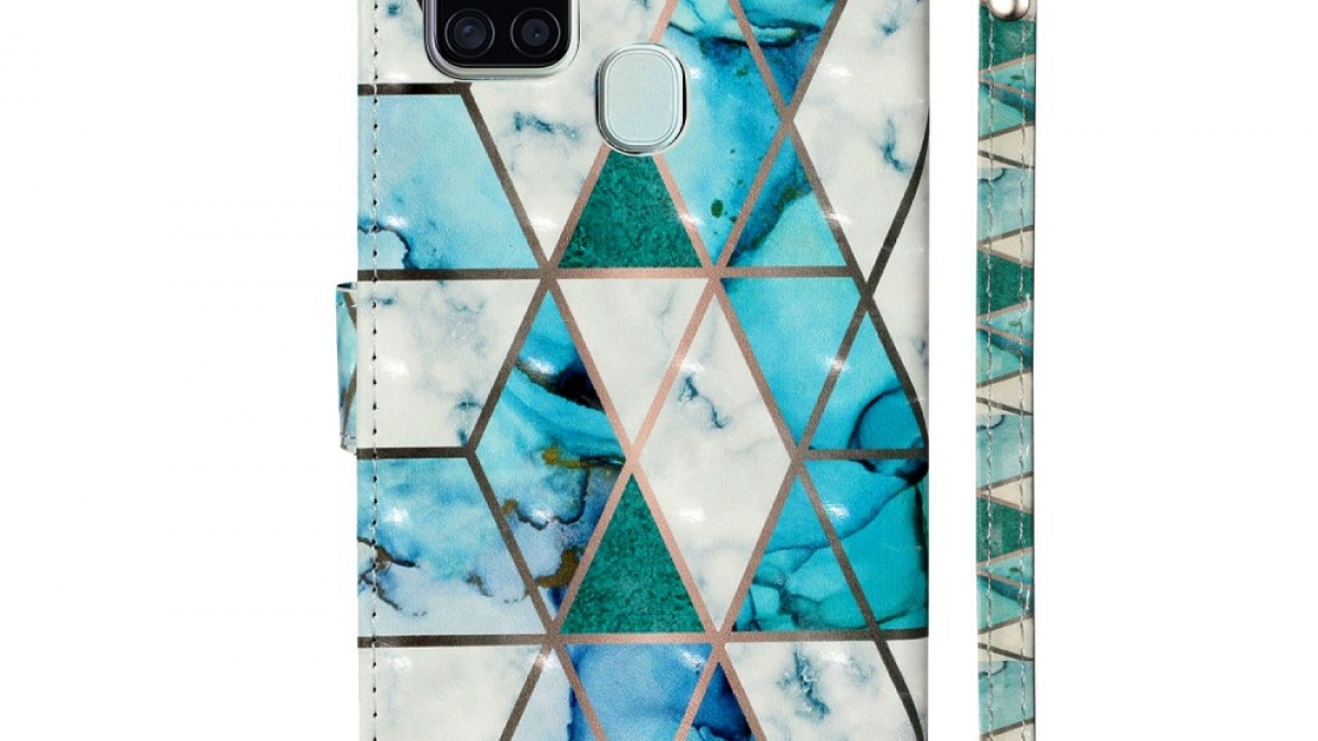 Geometric Marble Pattern Wallet Case for Samsung Galaxy A21S