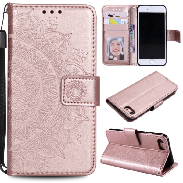 iPhone 7 8 se 2020 wallet case cover rose gold flower
