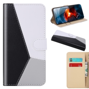 Patchwork wallet case cover for iphone 7 8 SE 2020 black